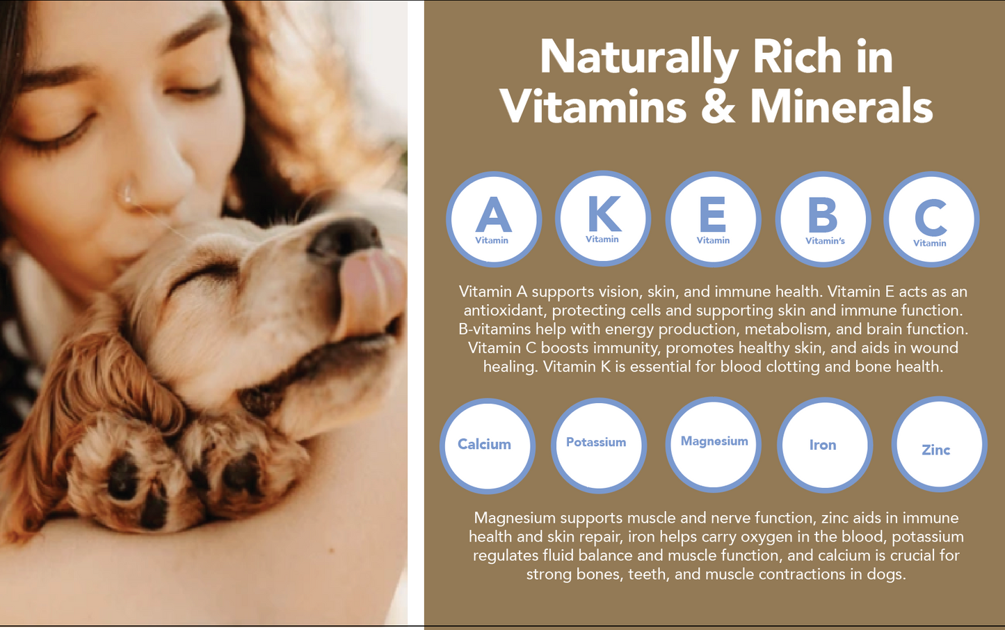 Marcy's Pet Kitchen Dog Treats and the vitamins and minerals they contain