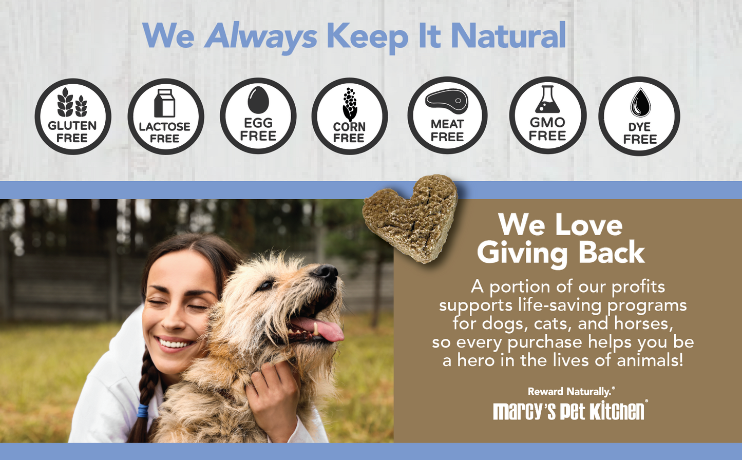 Marcy's Pet Kitchen Graphic about natural dog treats