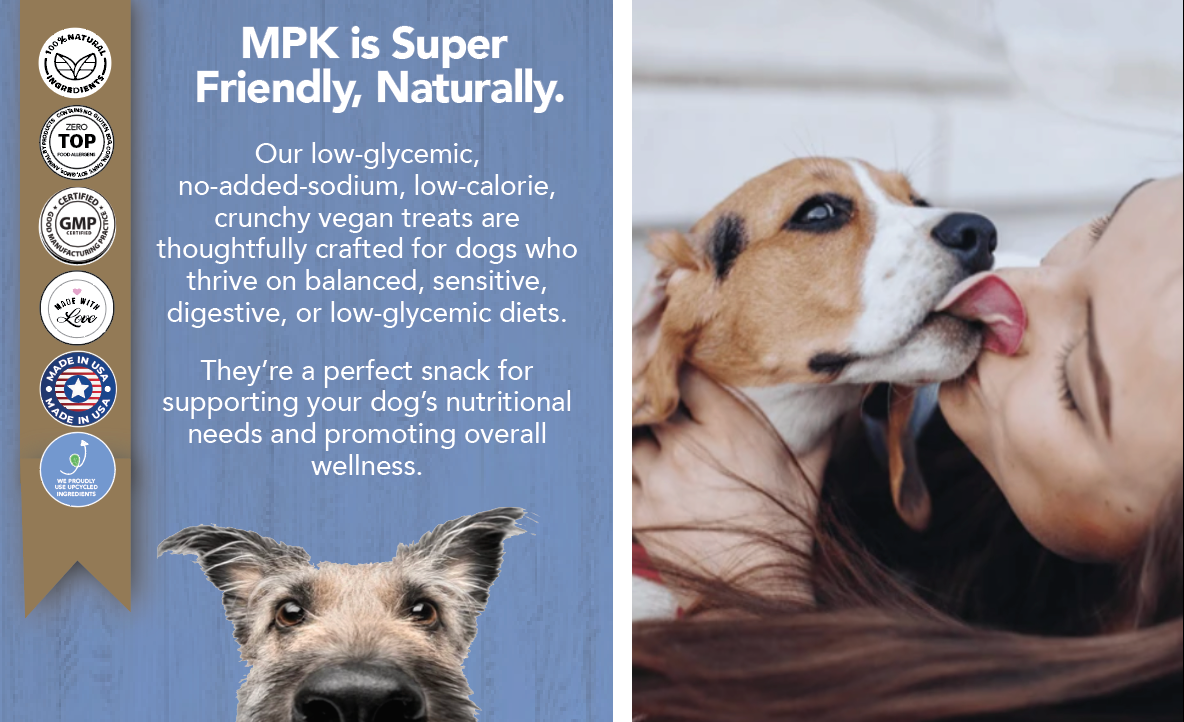 Marcy's Pet Kitchen Graphic about friendly and natural dog treats