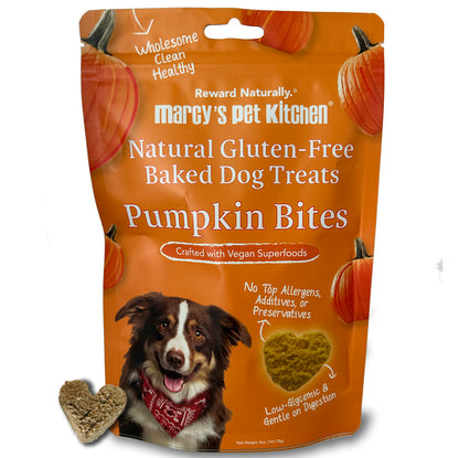 Marcy's Pet Kitchen- All Natural, Vegan Pumpkin Biscuit Dog Treats - Homemade-Vet Approved- Vegan, Gluten Free, Human Grade Ingredients, Made in The USA, Healthy Pumpkin Dog Treats