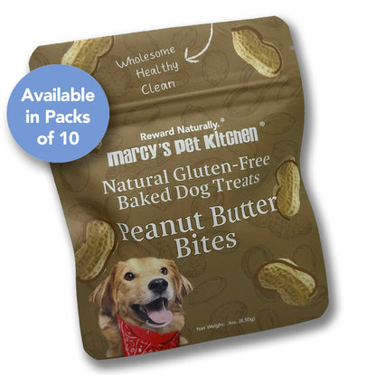 All-Natural Peanut Butter 'On-The-Go' Dog Treats - Homemade-All Natural Dog Treats for Digestive Help - Gluten Free Healthy Human Grade Dog Biscuits for Sensitive Stomachs- USA Made