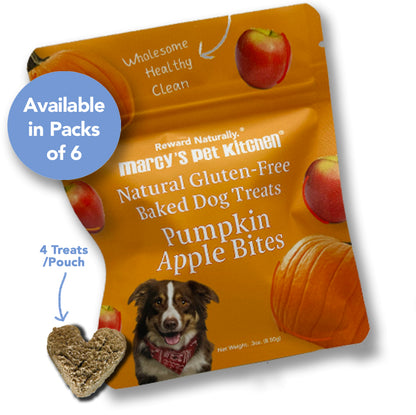 Marcy's Pet Kitchen- All Natural, Vegan Pumpkin Biscuit ‘On The Go’ Pouches Dog Treats - Homemade-Vet Approved- Vegan, Gluten Free, Human Grade Ingredients, Made in The USA, Healthy Pumpkin Dog Treats