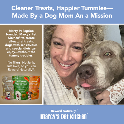 All-Natural Peanut Butter Dog Treats - Homemade-All Natural Dog Treats for Digestive Help - Gluten Free Healthy Human Grade Dog Biscuits for Sensitive Stomachs- USA Made
