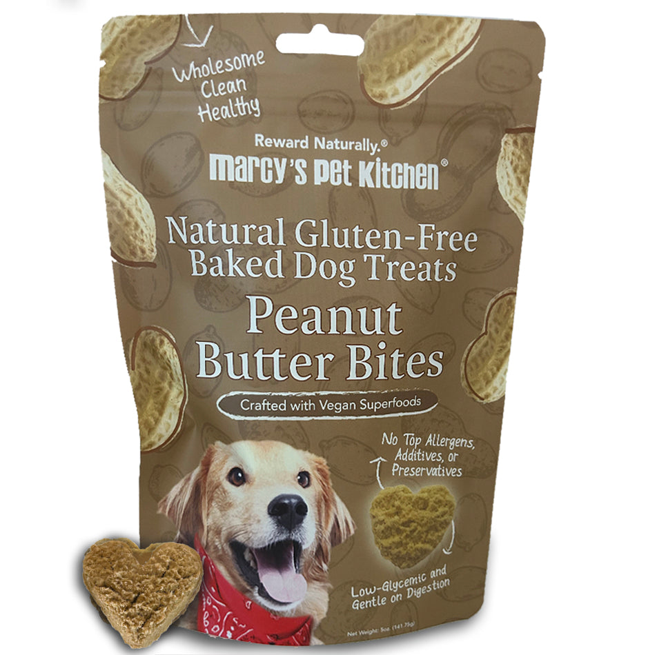 All-Natural Peanut Butter Dog Treats - Homemade-All Natural Dog Treats for Digestive Help - Gluten Free Healthy Human Grade Dog Biscuits for Sensitive Stomachs- USA Made