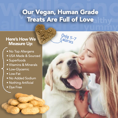 All-Natural Peanut Butter Dog Treats - Homemade-All Natural Dog Treats for Digestive Help - Gluten Free Healthy Human Grade Dog Biscuits for Sensitive Stomachs- USA Made